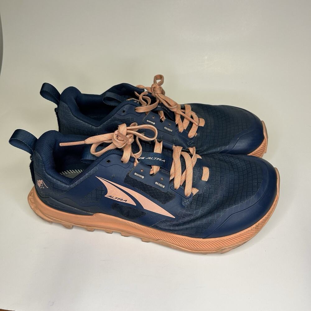 Altra Lone Peak 8 Zero Drop Trail Running Shoe Blue Women's Size 7.5 NO INSOLES